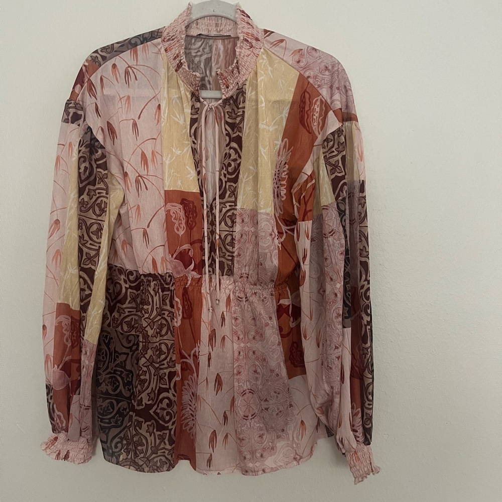 Zara Multicolor Patchwork Blouse
